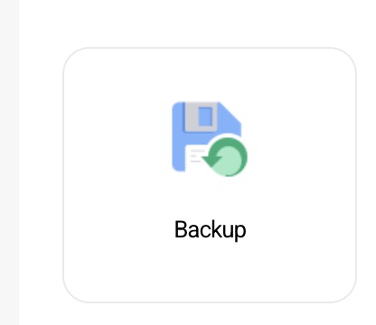 Ikona e menaxhimit të backup-it në mjetet e Menaxhimit të Shërbimit