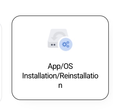Application installation icon in Service Management tools